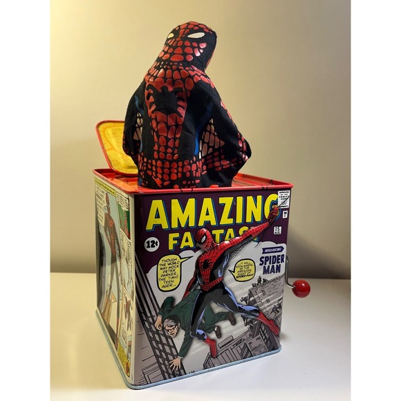 Marvel Other - Spiderman Jack in the Box Musical Wind-Up Amazing Fantasy Cover #15 Schylling